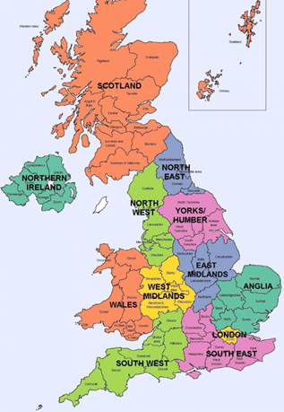 Map of the UK